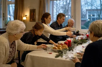 Kunnen uw kinderen en kleinkinderen aanschuiven bij het kerstdiner in een seniorenresidentie